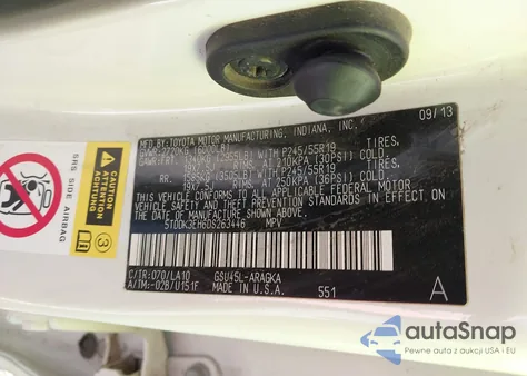 2013 Toyota Highlander Limited V6 from USA, damaged, VIN 5TDDK3EH6DS263446